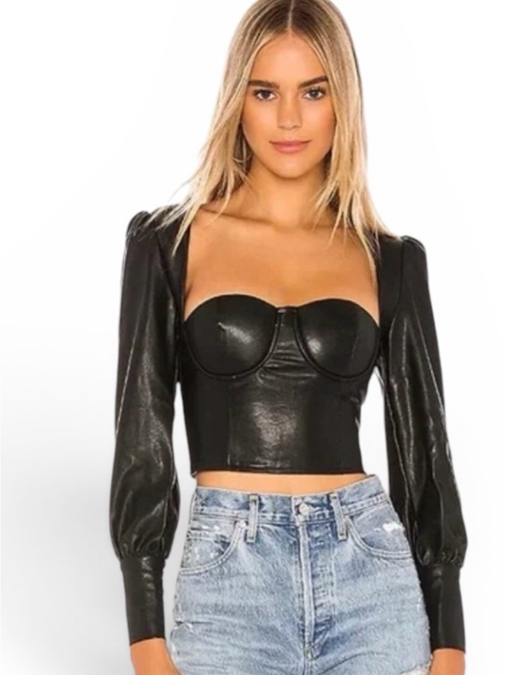 Faux Leather NBD Crop Top
